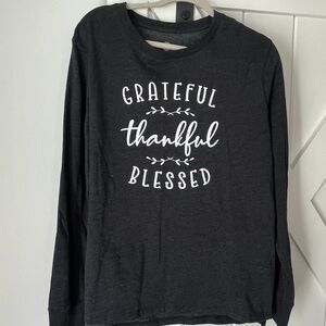 Grateful Thankful Blessed Long Sleeve Sweatshirt - Black